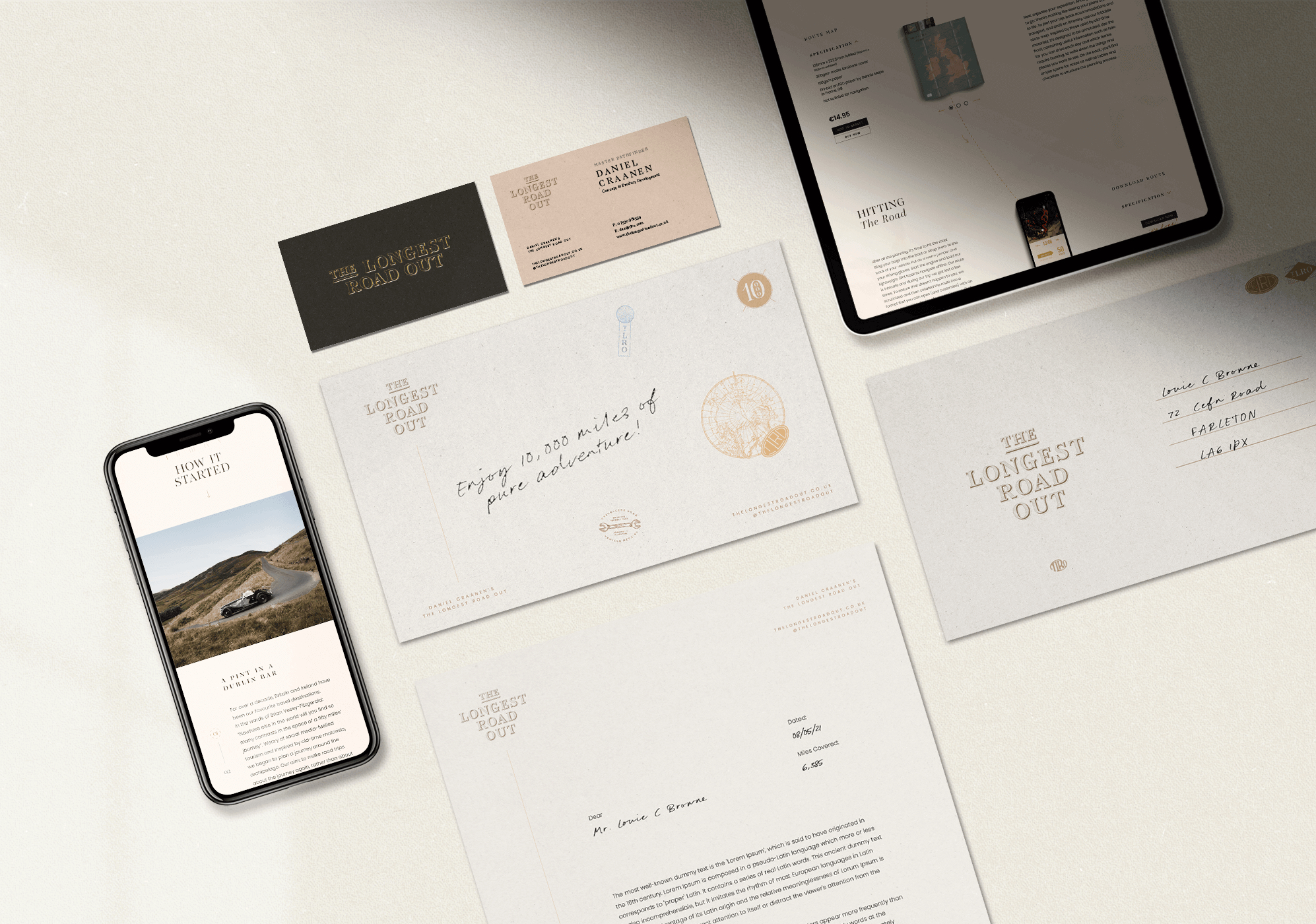 The Longest Road Out Mockups